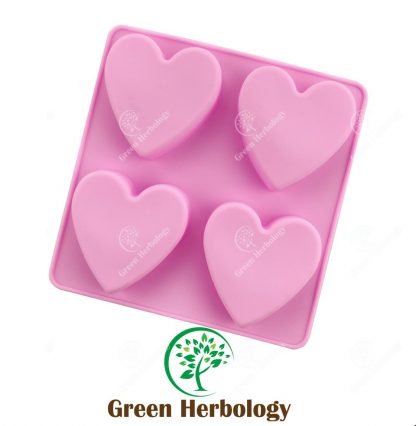 Heart 4 silicone mold for handmade soap