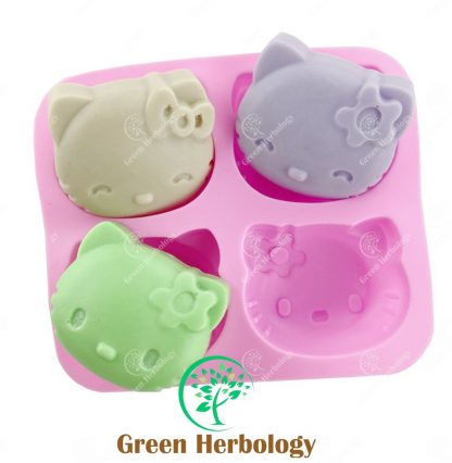 Hello Kitty Shape 4 Silicone Mold for Handmade Soap