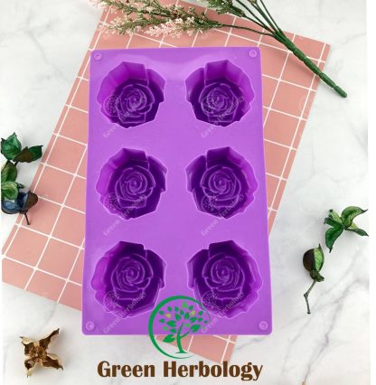 3D Rose Silicone Mold For Handmade Soap With 6 Cavities