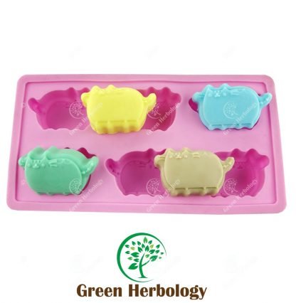 Cat Shape Silicone Mold for Handmade Soap with 6 cavities