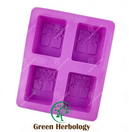 Rectangle Tree Shape 4 Silicone Mold for Handmade Soap