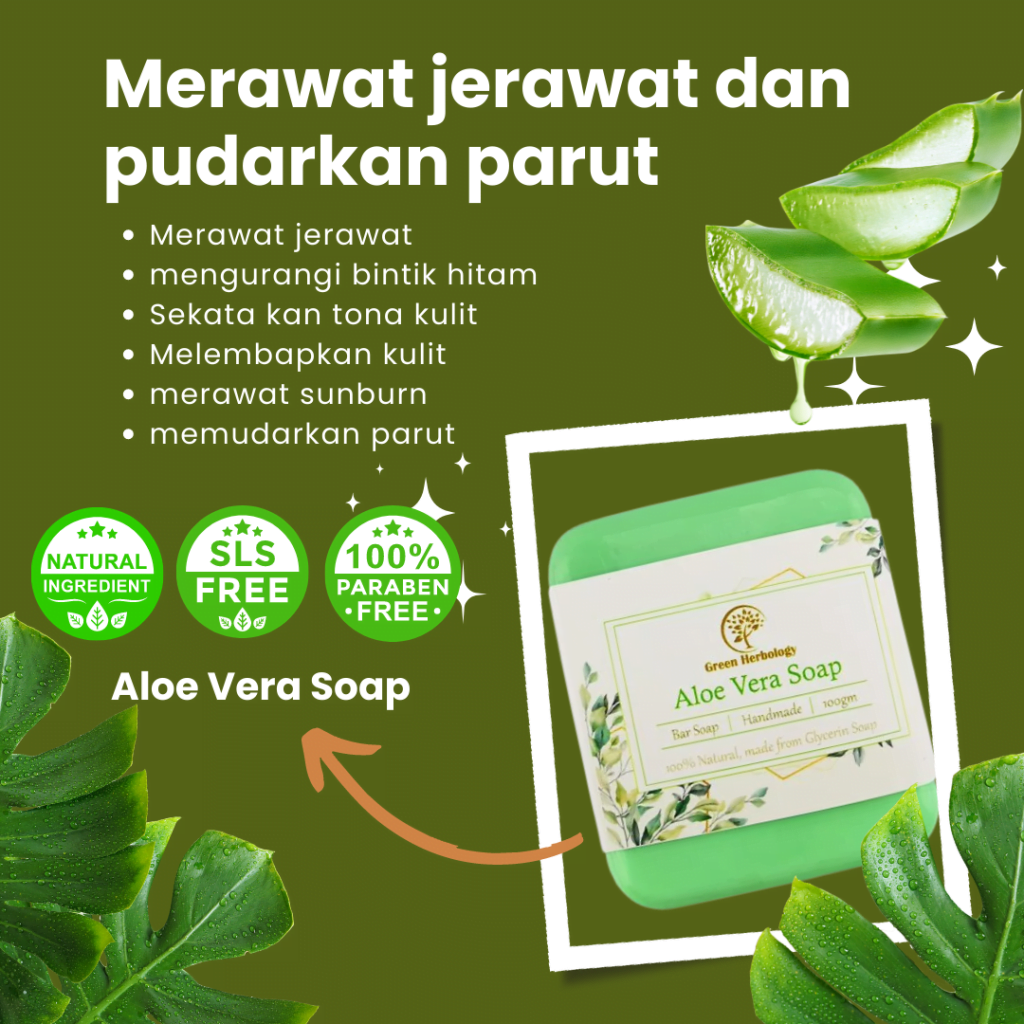 Aloe Vera Extract Soap 100g Green Herbology
