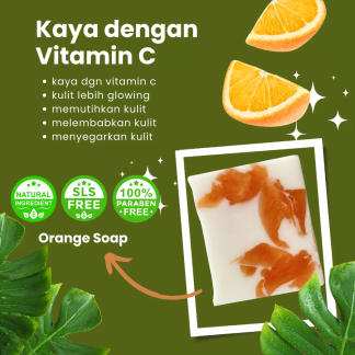 Orange extract handmade soap for face & body with background