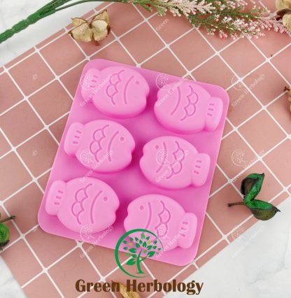 Cute Fish Shape Silicone Mold For Handmade Soap With 6 Cavities