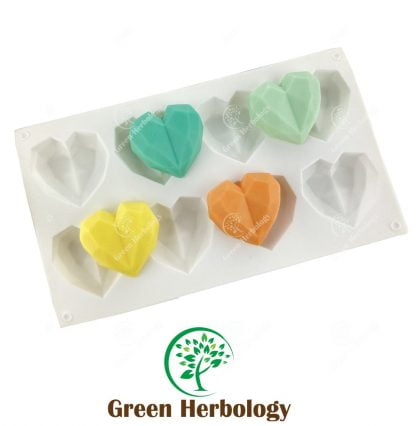Diamond Shape Silicone Mold For Handmade Soap With 8 Cavities