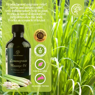 Lemongrass Detox Aromatherapy Massage Oil / Bath Oil / Body Oil