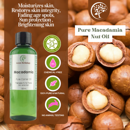 Macadamia nut carrier oil for cosmetic use