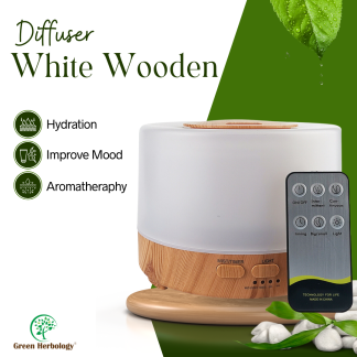 White Wooden Diffuser With Remote