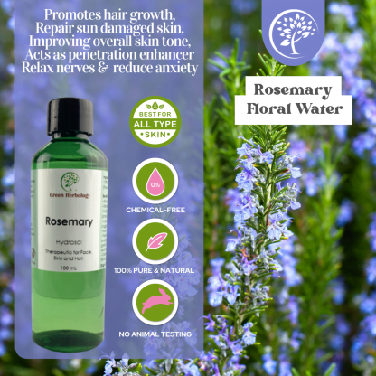 Rosemary Hydrosol 100ml for cosmetic use