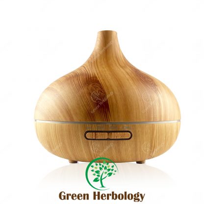Ultrasonic Curve Full (Light) Wooden Aroma Air Humidifier Diffuser 7 Color Led Light (350ml)