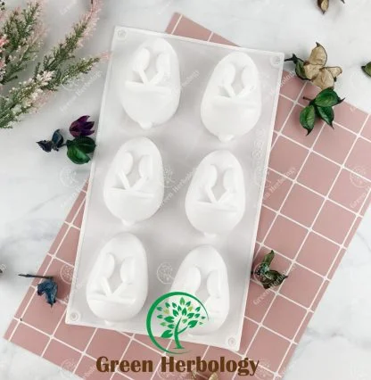Rabbit Shape 6 Silicone Mold for Handmade Soap 3D