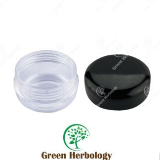 10g Plastic Clear Round Jar with black/white/clear cap
