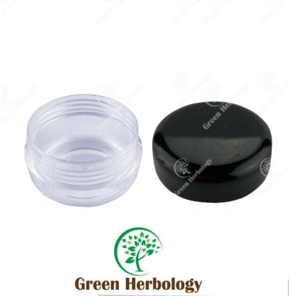 10g Plastic Clear Round Jar with black/white/clear cap