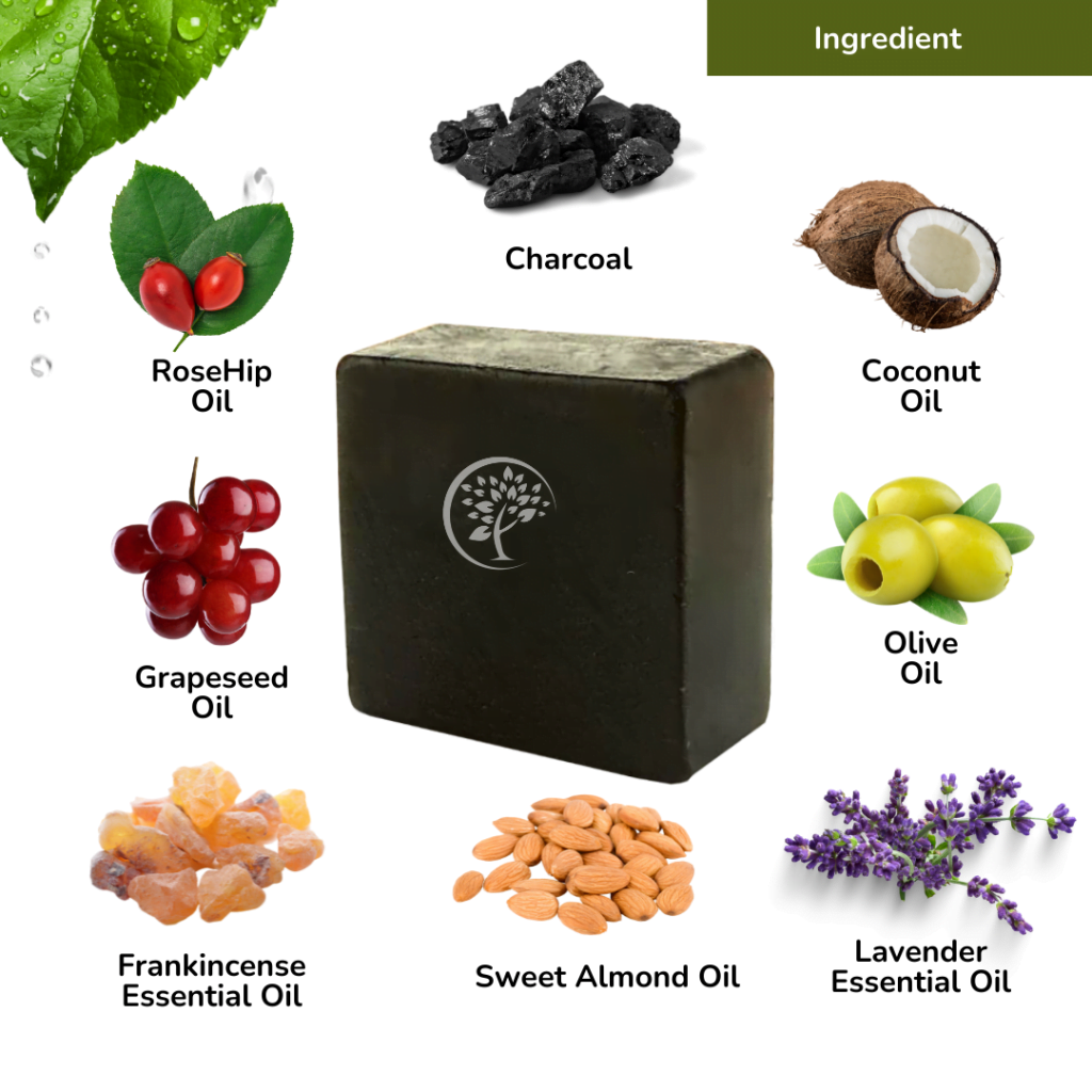 Charcoal handmade soap for face & body 70G