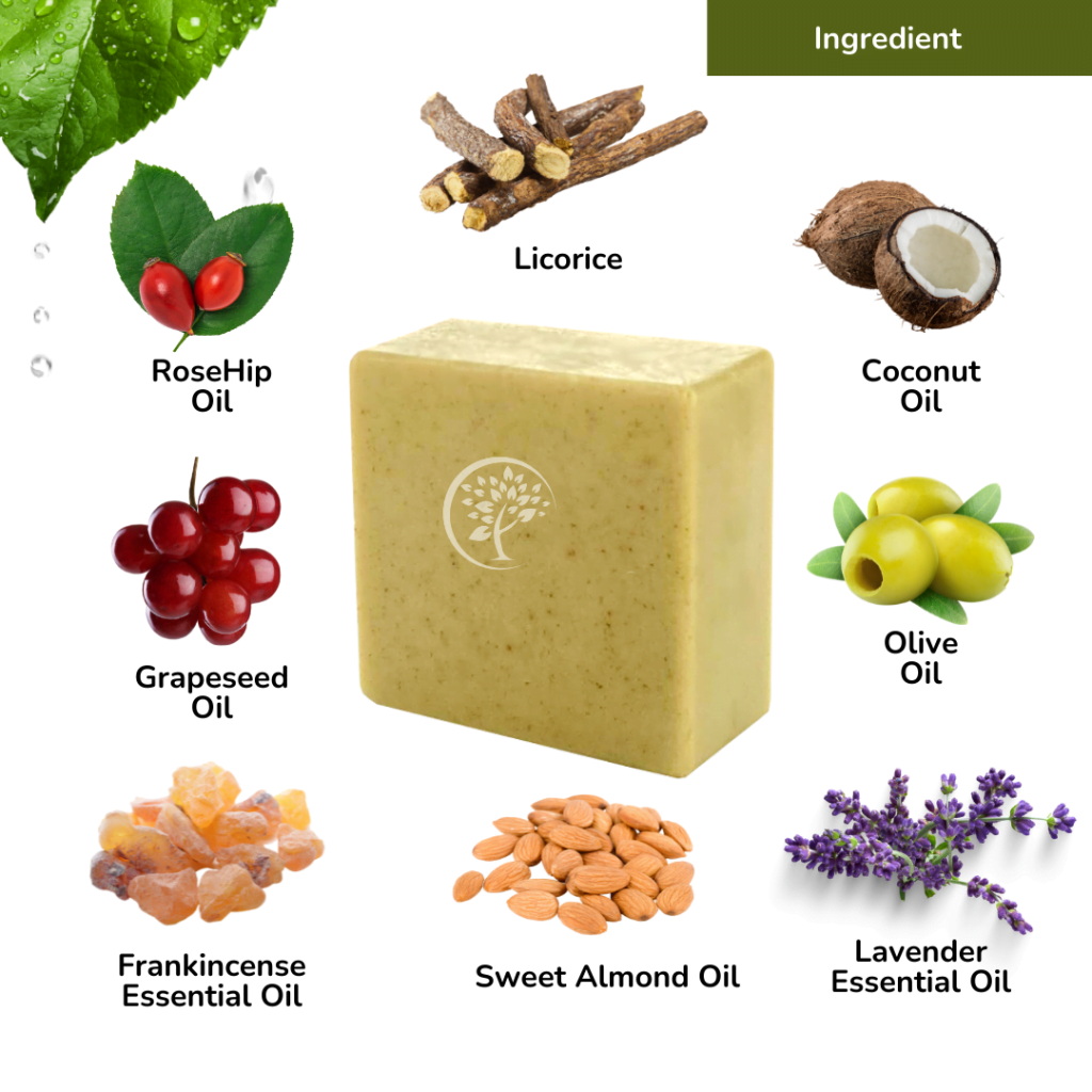 Natural Handmade Licorice Face and Body Soap Brightening 70G Green Herbology