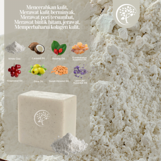 White clay handmade soap for face & body 70G