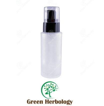Frosted Glass Bottle With Black Pump