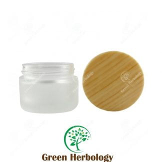 Clear Frosted Jar With Wooden Cap