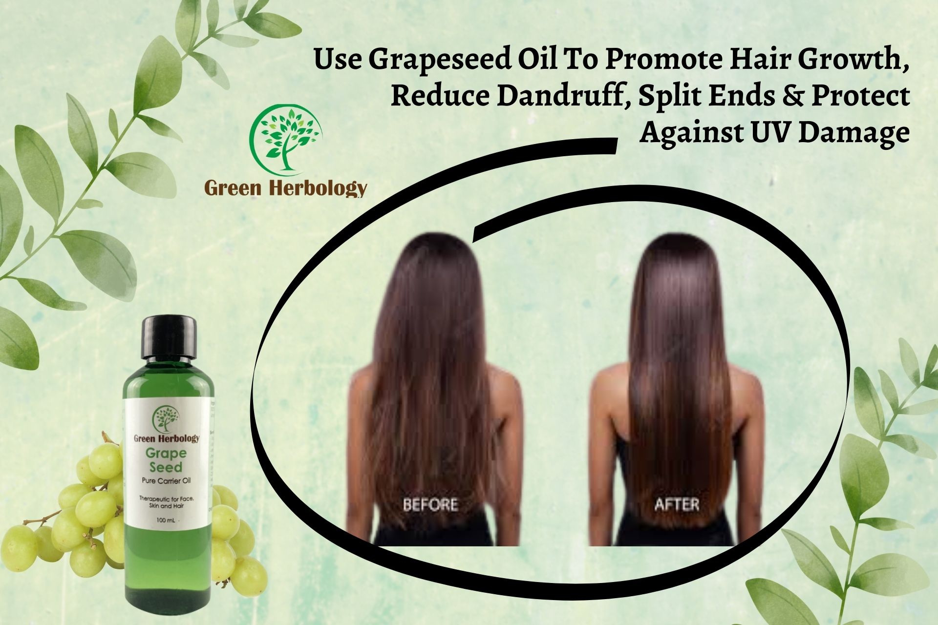 BENEFITS OF GRAPESEED OIL FOR SKIN AND HAIR 100 PURE & COLD PRESSED