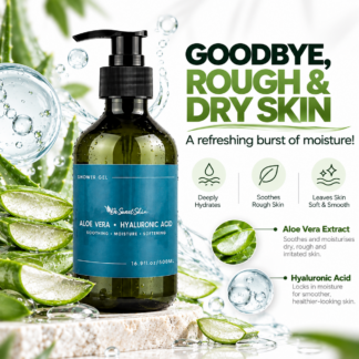 De Sweet Skin Aloe Vera Hyaluronic Shower Gel 500ml | Soothing & Moisture & Softening