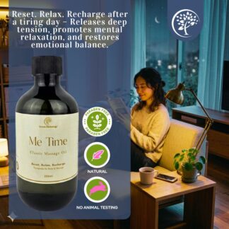 Me Time Massage Oil – (Body & Mind Reset/ Relax/ Recharge) Aromatherapy Massage Oil / Bath Oil / Body Oil